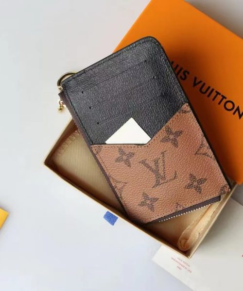 1:1 Replica Louis Vuitton Card Holder Recto Verso Monogram and Monogram Reverse Canvas For Women, Women's Wallets 5.1in/13cm LV