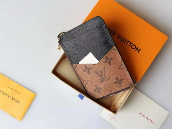 Louis Vuitton Card Holder Recto Verso Monogram and Monogram Reverse Canvas For Women, Women's Wallets 5.1in/13cm LV