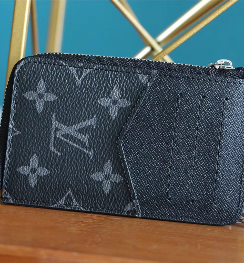 1:1 Replica Louis Vuitton Card Holder Recto Verso Monogram Eclipse For Women, Women's Wallets 5.1in/13cm LV