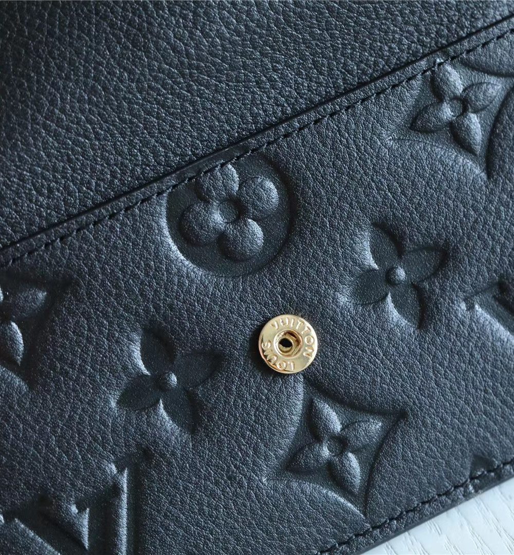 1:1 Replica Louis Vuitton Card Holder Recto Verso Monogram Empreinte Black For Women, Women's Wallets 5.1in/13cm LV M69421