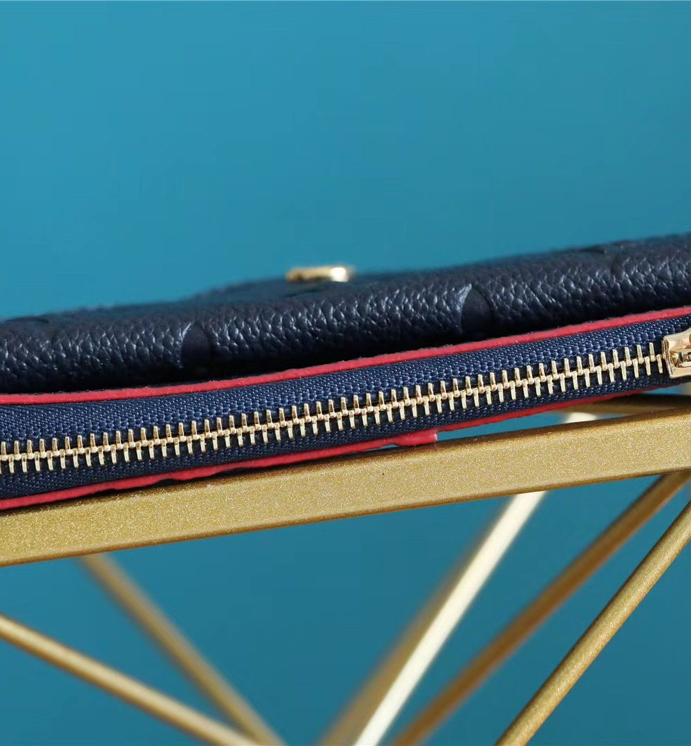 1:1 Replica Louis Vuitton Card Holder Recto Verso Monogram Empreinte Navy Blue / Red For Women, Women's Wallets 5.1in/13cm LV M69420