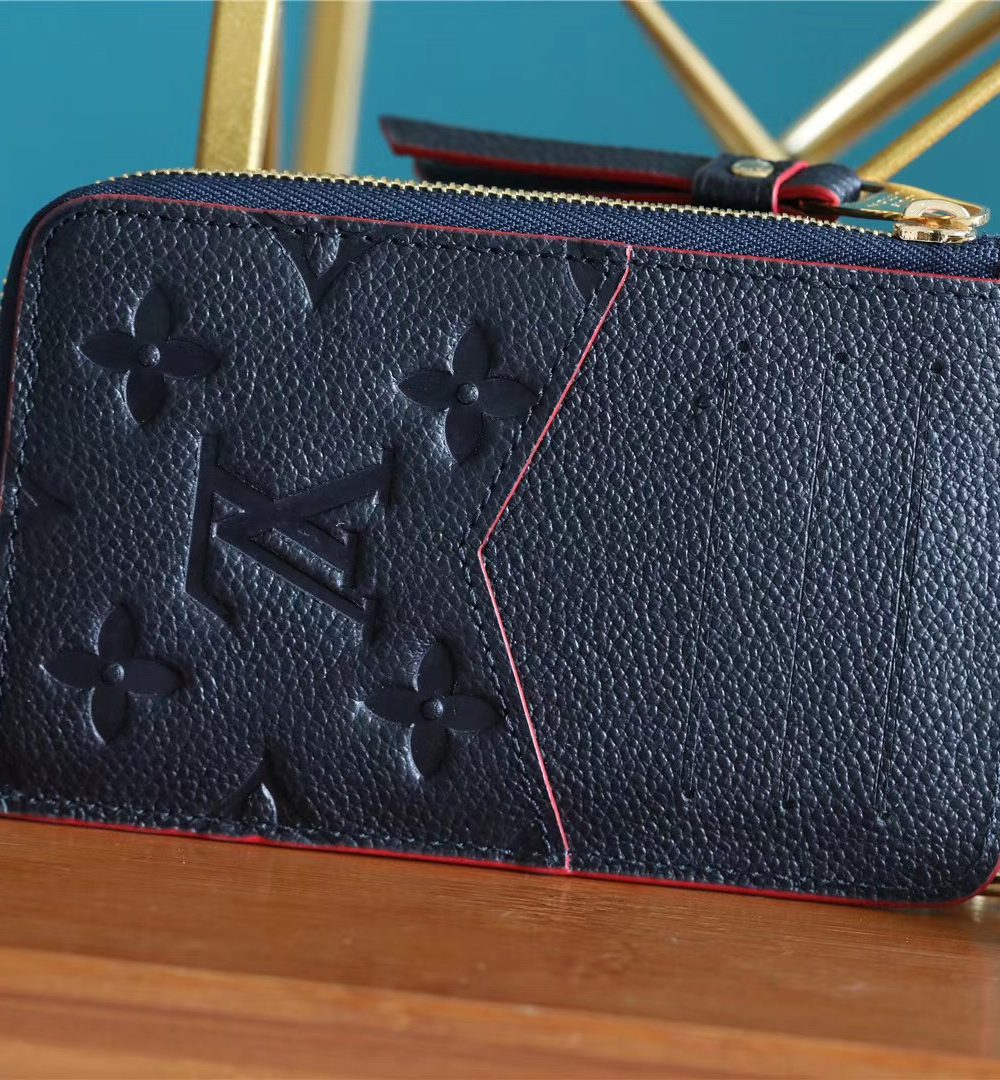 1:1 Replica Louis Vuitton Card Holder Recto Verso Monogram Empreinte Navy Blue / Red For Women, Women's Wallets 5.1in/13cm LV M69420