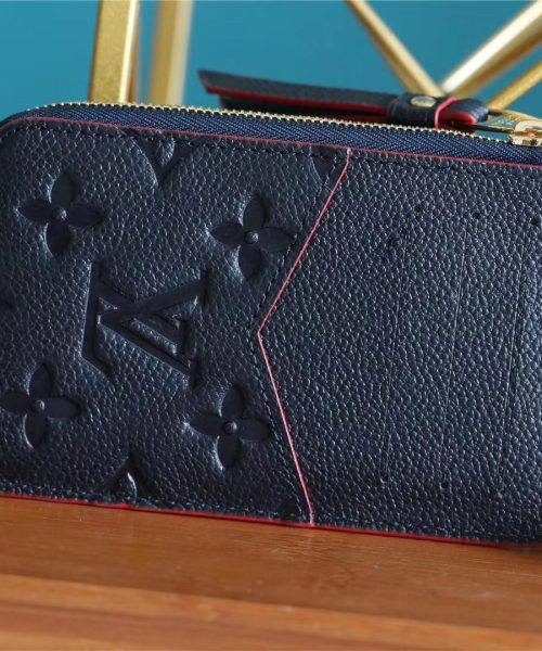 1:1 Replica Louis Vuitton Card Holder Recto Verso Monogram Empreinte Navy Blue / Red For Women, Women's Wallets 5.1in/13cm LV M69420