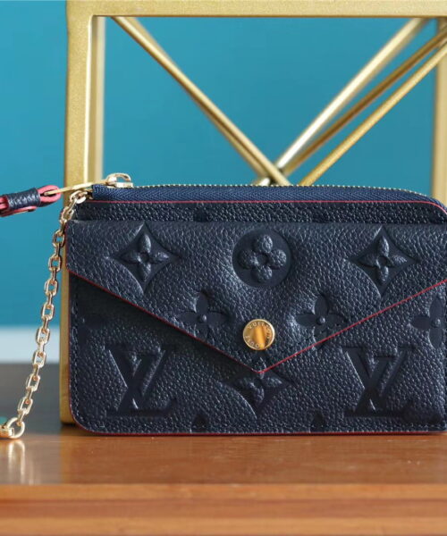Louis Vuitton Card Holder Recto Verso Monogram Empreinte Navy Blue / Red For Women, Women's Wallets 5.1in/13cm LV M69420