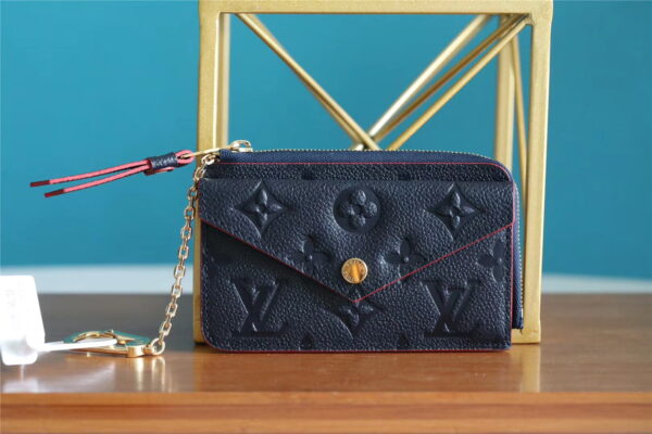 Louis Vuitton Card Holder Recto Verso Monogram Empreinte Navy Blue / Red For Women, Women's Wallets 5.1in/13cm LV M69420