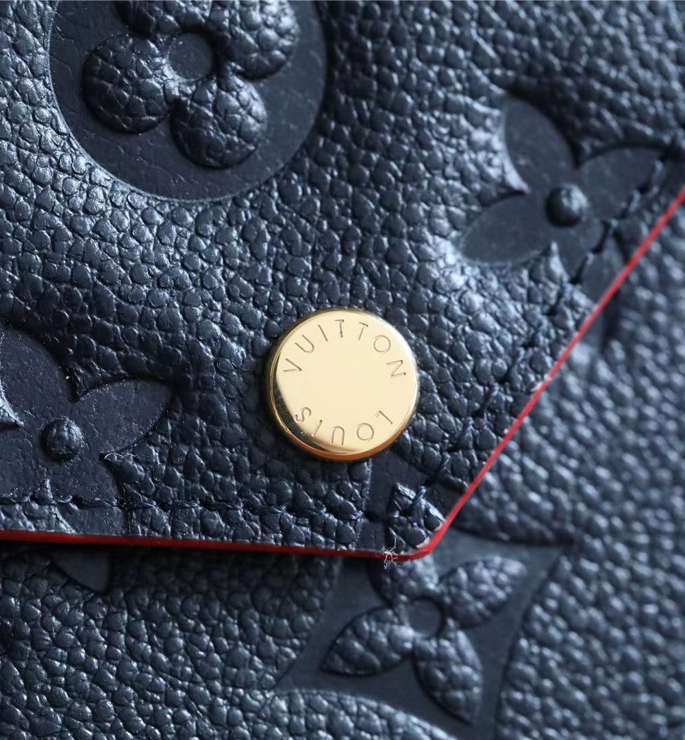 1:1 Replica Louis Vuitton Card Holder Recto Verso Monogram Empreinte Navy Blue / Red For Women, Women's Wallets 5.1in/13cm LV M69420