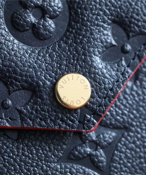 1:1 Replica Louis Vuitton Card Holder Recto Verso Monogram Empreinte Navy Blue / Red For Women, Women's Wallets 5.1in/13cm LV M69420
