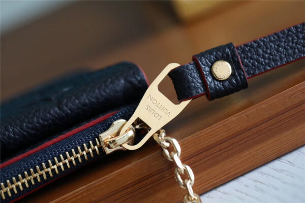 Louis Vuitton Card Holder Recto Verso Monogram Empreinte Navy Blue / Red For Women, Women's Wallets 5.1in/13cm LV M69420