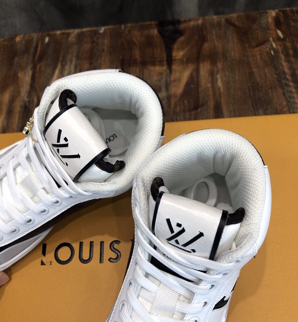 Louis Vuitton Charlie Sneaker Boot Mix Of Recycled And Bio Based Materials White For Women LV 1A9RYU