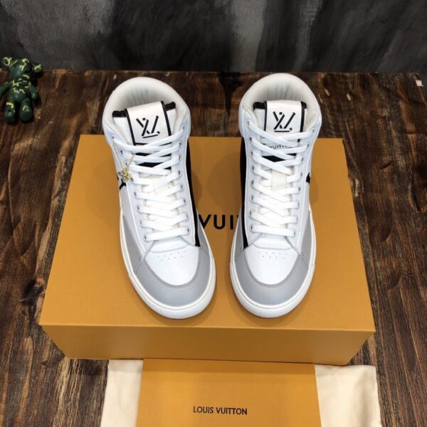 Louis Vuitton Charlie Sneaker Boot Mix Of Recycled And Bio Based Materials White For Women LV 1A9RYU