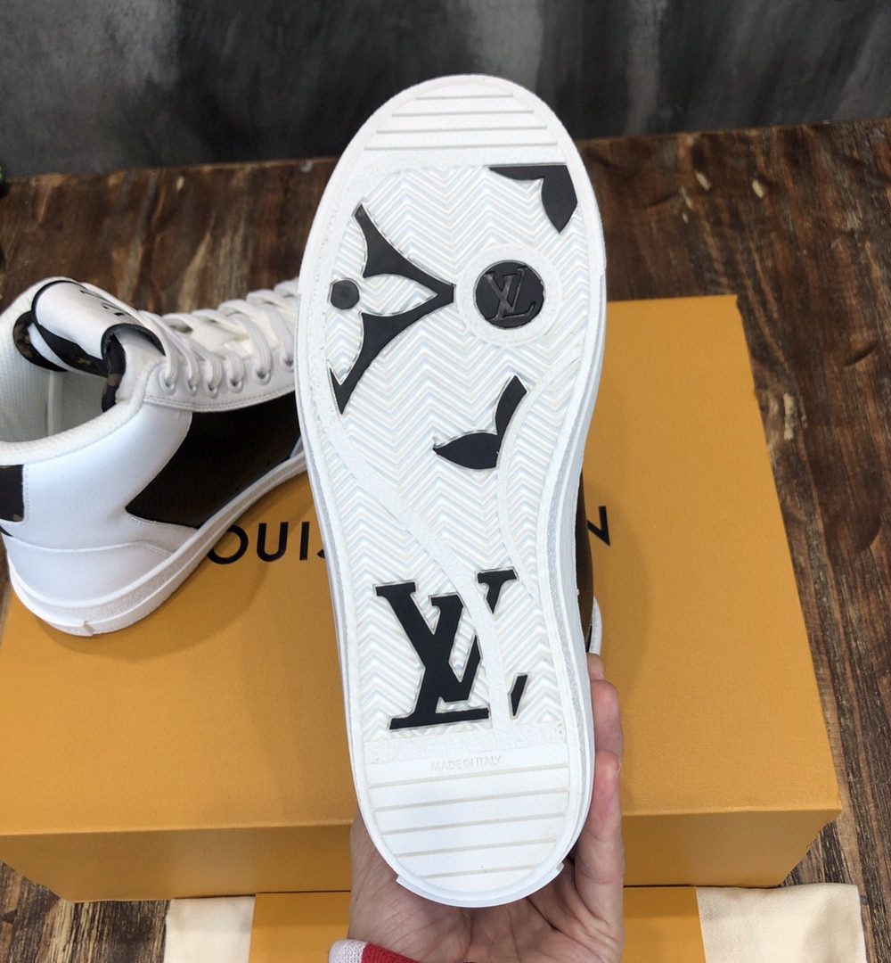 Louis Vuitton Charlie Sneaker Boot Mix Of Recycled And Bio Based Materials White For Women LV 1A9RYU
