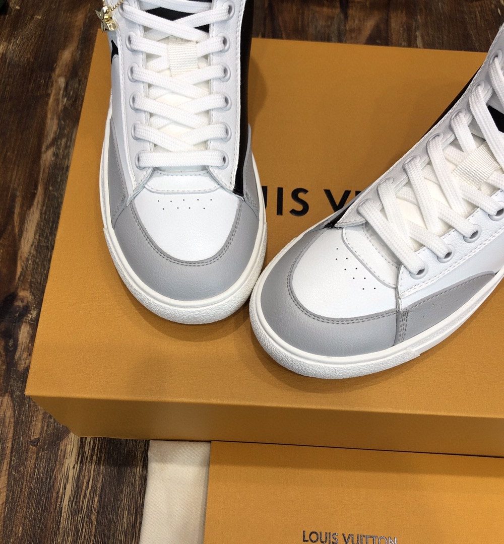 Louis Vuitton Charlie Sneaker Boot Mix Of Recycled And Bio Based Materials White For Women LV 1A9RYU