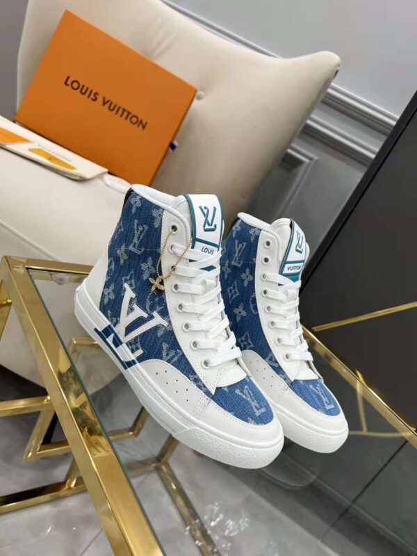 Louis Vuitton Charlie Sneaker Boot Monogram Denim Blue For Women LV 1AA47H