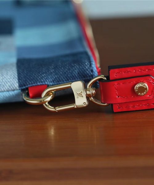 1:1 Replica Louis Vuitton City Pouch Monogram Denim Canvas Red For Women, Women's Wallets 9.1in/23cm LV M68761