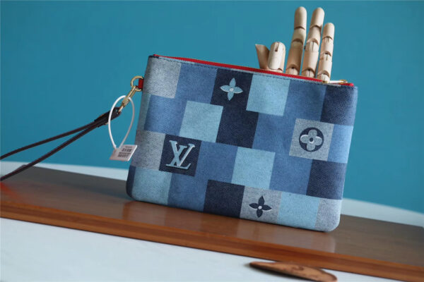 Louis Vuitton City Pouch Monogram Denim Canvas Red For Women, Women's Wallets 9.1in/23cm LV M68761