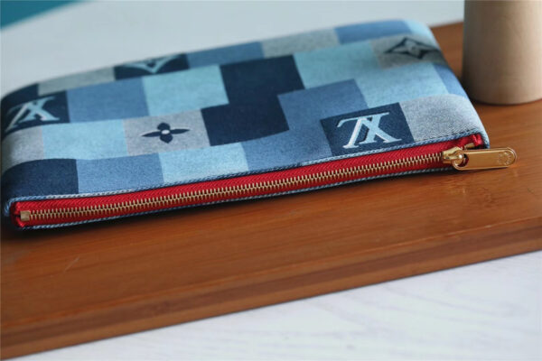 Louis Vuitton City Pouch Monogram Denim Canvas Red For Women, Women's Wallets 9.1in/23cm LV M68761