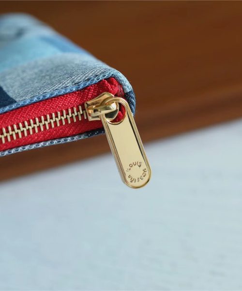 1:1 Replica Louis Vuitton City Pouch Monogram Denim Canvas Red For Women, Women's Wallets 9.1in/23cm LV M68761