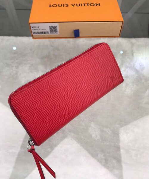 Louis Vuitton Clemence Wallet Epi Red For Women, Women's Wallets 7.5in/19cm LV M60913