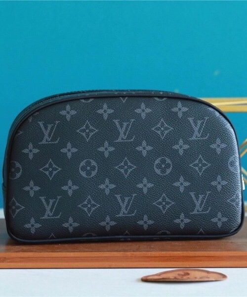 Louis Vuitton Cosmetic Pouch Monogram Eclipse For Women, Women's Wallets 6.7in/17cm LV M60024