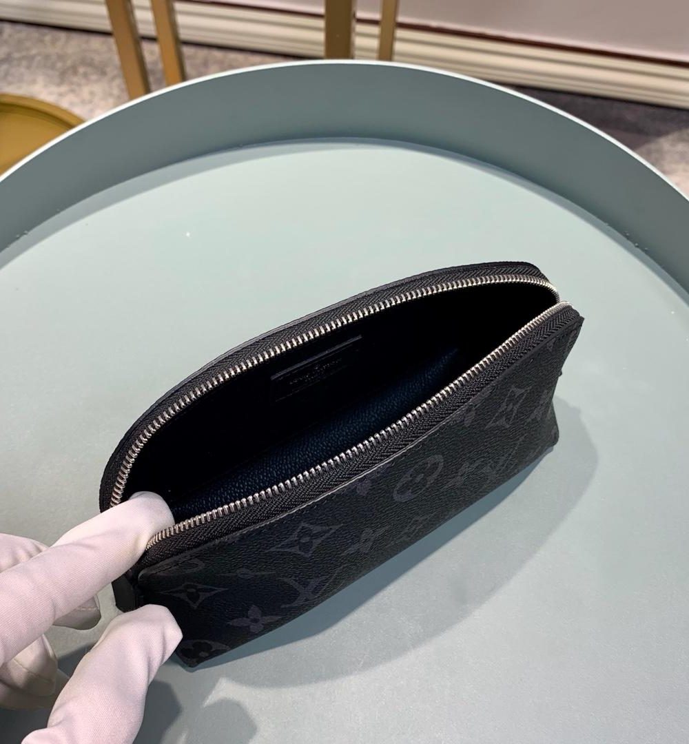 1:1 Replica Louis Vuitton Cosmetic Pouch PM Monogram Eclipse Canvas For Women, Women's Bags 7.5in/19cm LV