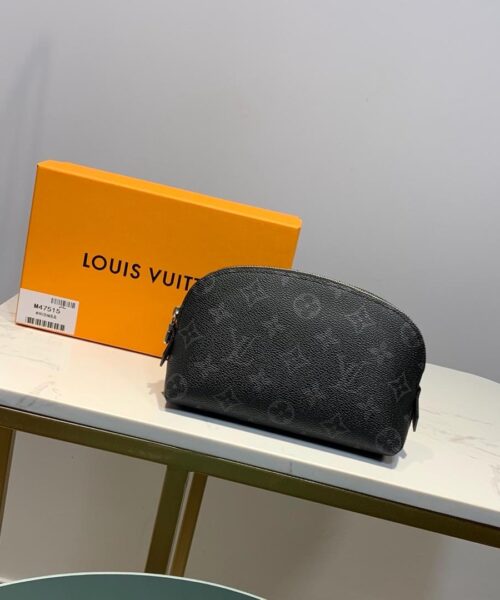 Louis Vuitton Cosmetic Pouch PM Monogram Eclipse Canvas For Women, Women's Bags 7.5in/19cm LV