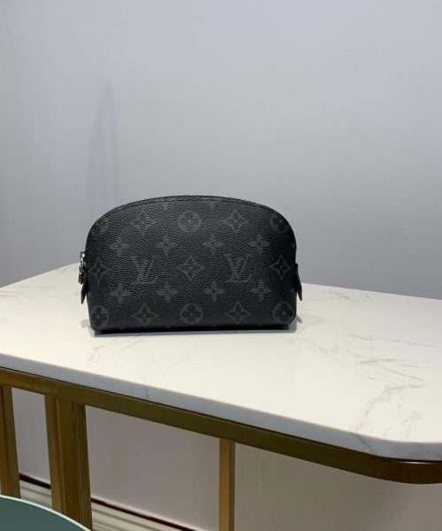 1:1 Replica Louis Vuitton Cosmetic Pouch PM Monogram Eclipse Canvas For Women, Women's Bags 7.5in/19cm LV