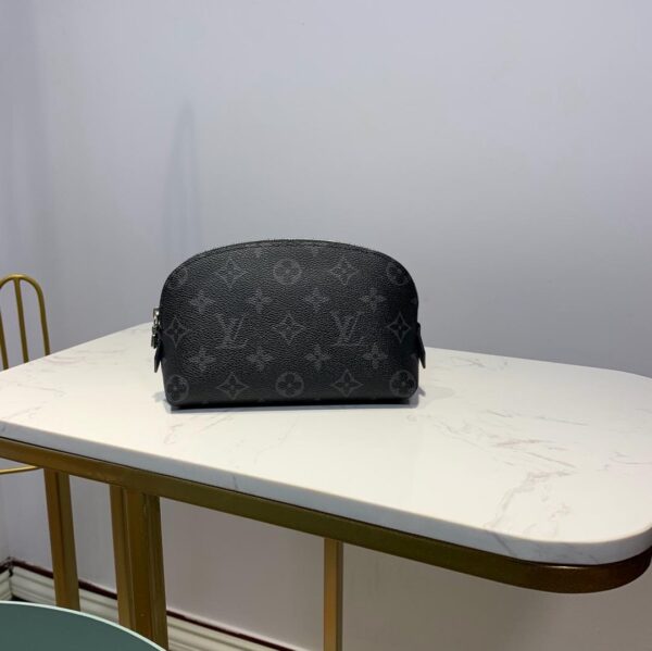 Louis Vuitton Cosmetic Pouch PM Monogram Eclipse Canvas For Women, Women's Bags 7.5in/19cm LV