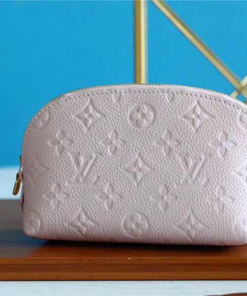 Louis Vuitton Cosmetic Pouch PM Monogram Empreinte Light Pink For Women, Women's Wallets 7.5in/19cm LV
