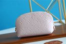 1:1 Replica Louis Vuitton Cosmetic Pouch PM Monogram Empreinte Light Pink For Women, Women's Wallets 7.5in/19cm LV