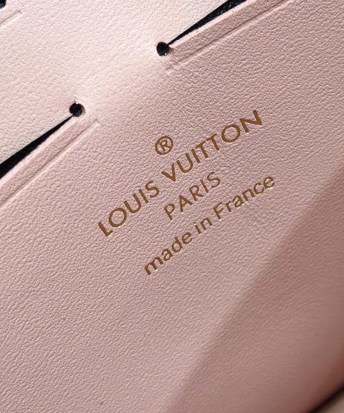 1:1 Replica Louis Vuitton Croisette Chain Wallet Damier Ebene Canvas Magnolia Pink For Women, Women's Wallet 8.3in/21cm LV N60287