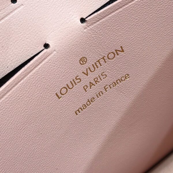 Louis Vuitton Croisette Chain Wallet Damier Ebene Canvas Magnolia Pink For Women, Women's Wallet 8.3in/21cm LV N60287