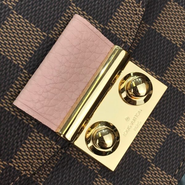 Louis Vuitton Croisette Chain Wallet Damier Ebene Canvas Magnolia Pink For Women, Women's Wallet 8.3in/21cm LV N60287
