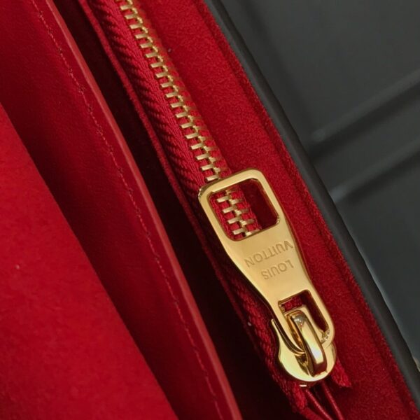Louis Vuitton Croisette Chain Wallet Damier Ebene Canvas Scarlet Red For Women, Women's Wallet 8.3in/21cm LV N60288