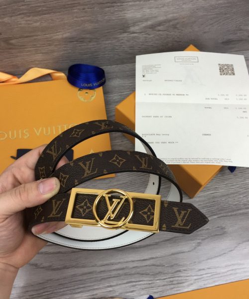 1:1 Replica Louis Vuitton Dauphine Reversible Belt Monogram Canvas, LV Women Belt