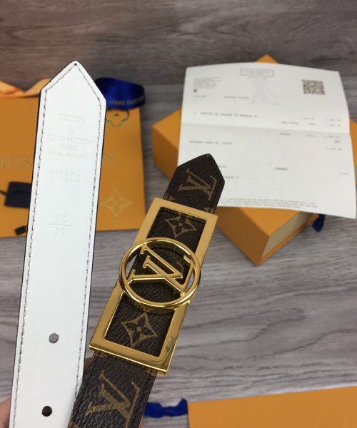 1:1 Replica Louis Vuitton Dauphine Reversible Belt Monogram Canvas, LV Women Belt