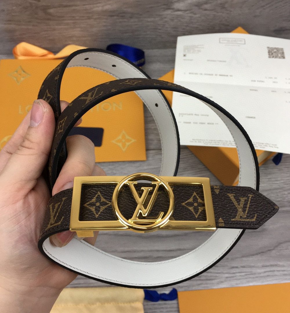 1:1 Replica Louis Vuitton Dauphine Reversible Belt Monogram Canvas, LV Women Belt
