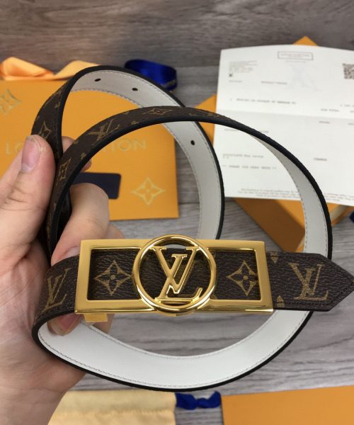 1:1 Replica Louis Vuitton Dauphine Reversible Belt Monogram Canvas, LV Women Belt