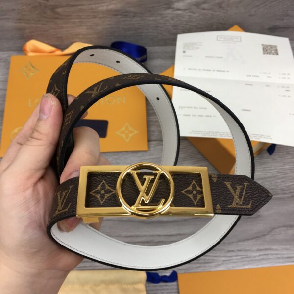 1:1 Replica Louis Vuitton Dauphine Reversible Belt Monogram Canvas, LV Women Belt