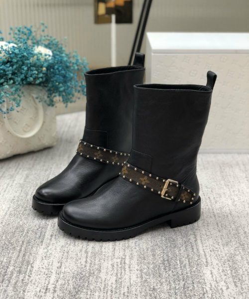 Louis Vuitton Discovery Flat Ankle Boot Black For Women LV