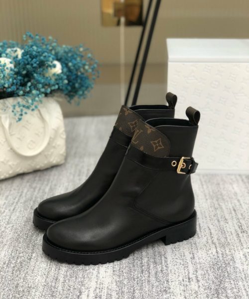 Louis Vuitton Discovery Flat Ankle Boot Black For Women LV