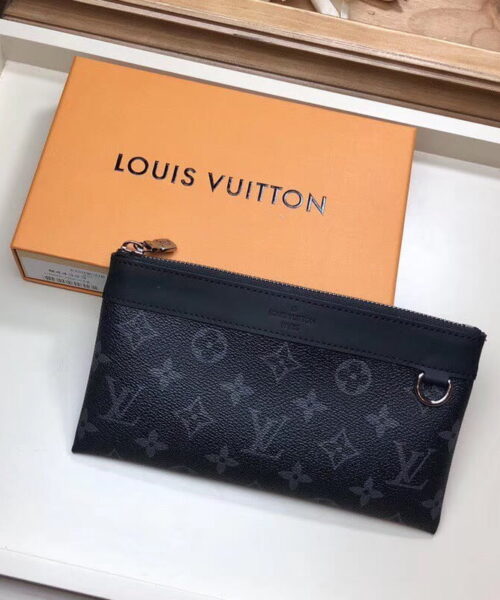 Louis Vuitton Discovery Pochette Monogram Pacific Canvas Black For Women, Women's Wallet 8.3in/21cm LV M44323