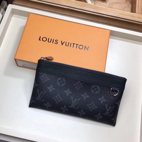 Louis Vuitton Discovery Pochette Monogram Pacific Canvas Black For Women, Women's Wallet 8.3in/21cm LV M44323
