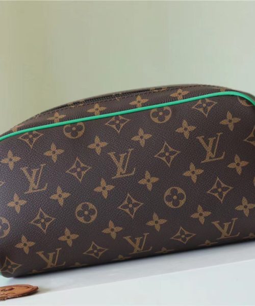 1:1 Replica Louis Vuitton Dopp Kit Poche Toilette Monogram Canvas By Virgil Abloh's Minty /Green For Women, Women's Wallets 11in/28cm LV M46253