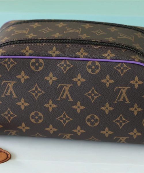 1:1 Replica Louis Vuitton Dopp Kit Poche Toilette Monogram Canvas By Virgil Abloh's Minty /Purple For Women, Women's Wallets 11in/28cm LV 