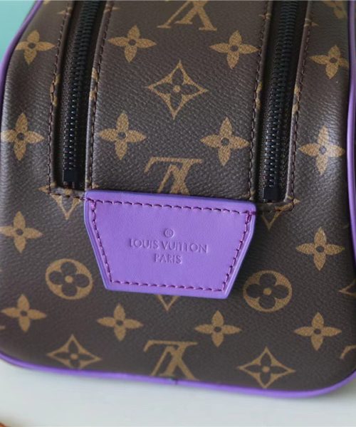 1:1 Replica Louis Vuitton Dopp Kit Poche Toilette Monogram Canvas By Virgil Abloh's Minty /Purple For Women, Women's Wallets 11in/28cm LV 