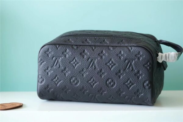 Louis Vuitton Dopp Kit Toilet Pouch Monogram Empreinte Black For Women, Women's Wallets 11in/28cm LV