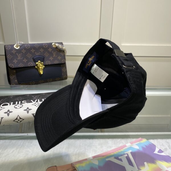 Louis Vuitton Embroidered Logo Baseball Cap Black LV Cap