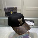 Louis Vuitton Embroidered Logo Baseball Cap Black/Brown LV Cap
