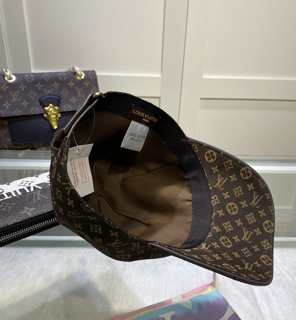 Louis Vuitton Embroidered Logo Baseball Cap Brown LV Cap