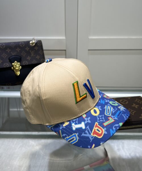 Louis Vuitton Embroidered Logo Baseball Cap Cream LV Cap